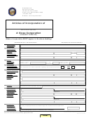 Articles Of Incorporation Form - Nevada Secretary Of State