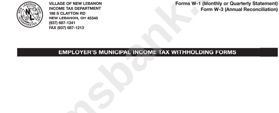 Form W-1 - Monthly Or Quarterly Statement