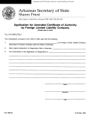 Form Fl-02 - Application For Amended Certificate Of Authority By Foreign Limited Liability Company