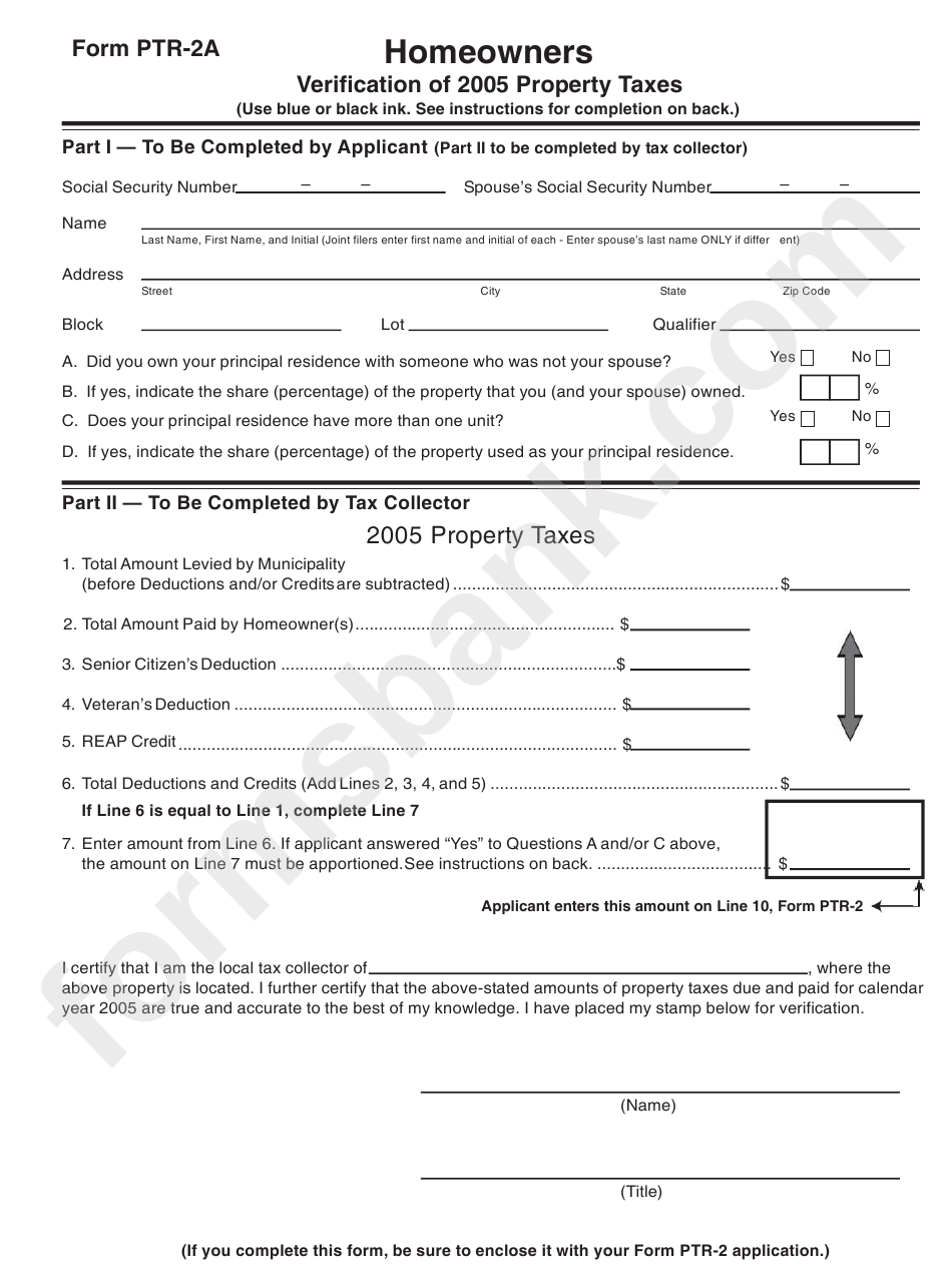 form-ptr-2a-homeowners-verification-of-2005-property-taxes-printable