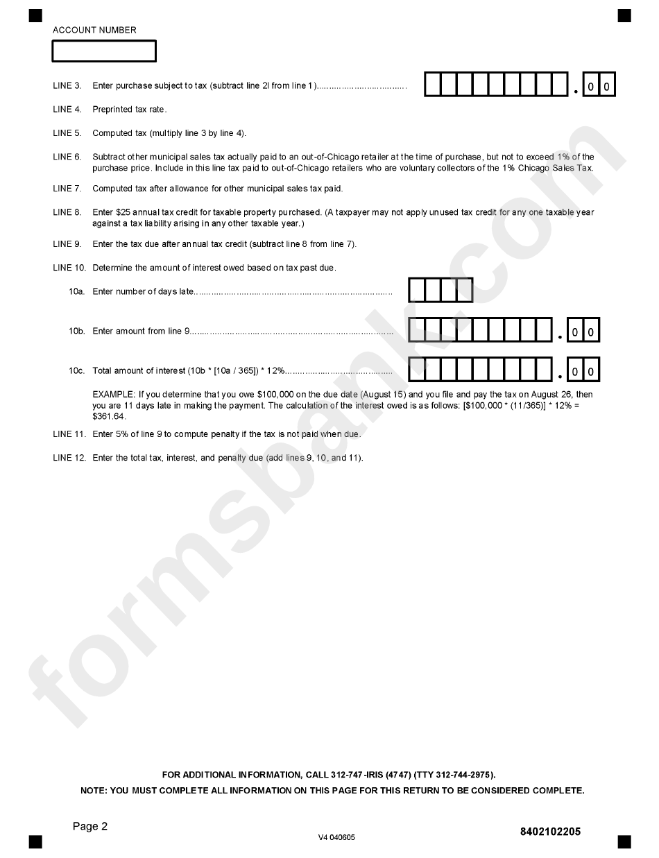 Form 8402b - Nontitled Personal Property Use Tax