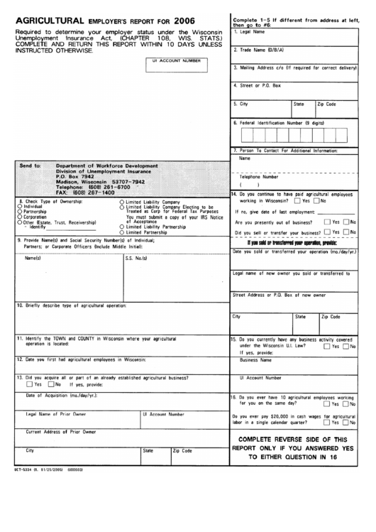 Form U00604 - Africultural Employer