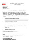 Amendment Of Limited Liability Partnership - Government Of The District Of Columbia