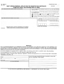 Form W/v Brt-801a - West Virginia Renewal Application For Registraion Certificate