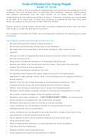 Code Of Conduct For Young People Template