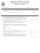 Research Expense Tax Credit Worksheet For Tax Year - 2006