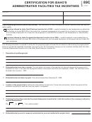 Form 89c - Certification For Idaho's Administrative Facilities Tax Incentives