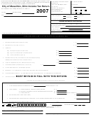 Income Tax Return Form - Massillon Tax Department - 2007