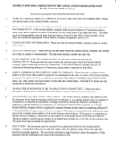 Instructions For Completion Of The Application For Registration Form - Connecticut Secretary Of The State