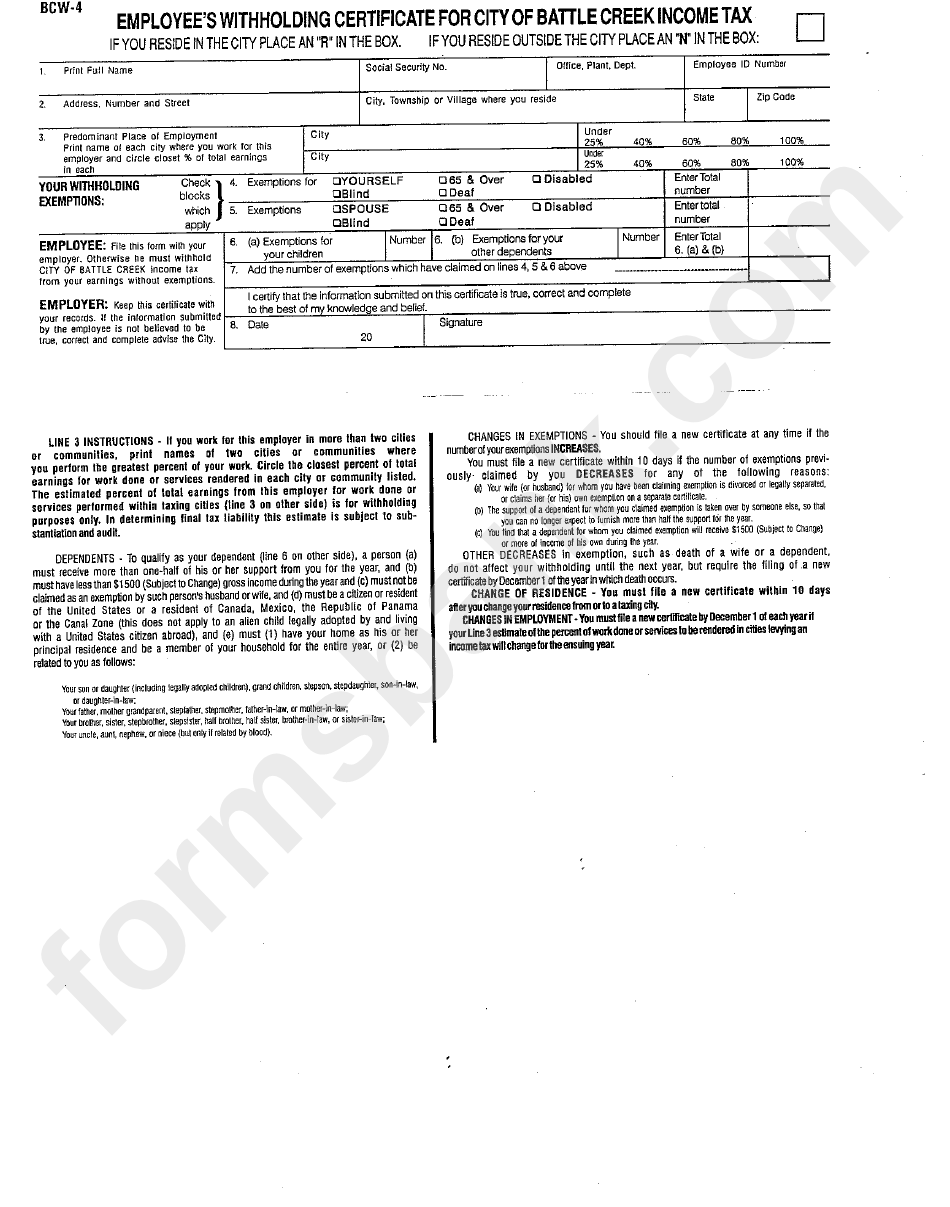form-bcw-4-employees-withholding-certificate-for-city-of-battle-creek