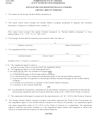 Form Llc-1052 - Application For Registration As A Foreign Limited Liability Company