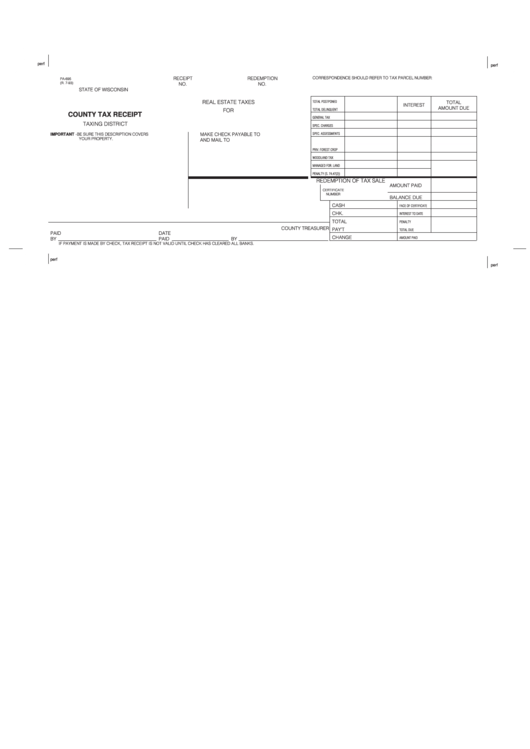 Form Pa-695 - County Tax Receipt Printable pdf