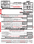 Joint / Individual / Business Income Tax Return Form - City Of Ontario - 2007