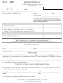 Form Ot-3 - Occupation Tax - City Of Pittsburgh - 2001
