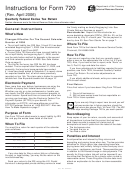Instructions For Form 720 - Quarterly Federal Excise Tax Return - 2006