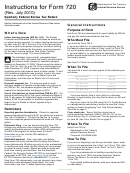 Instructions For Form 720 - Quarterly Federal Excise Tax Return - 2010 Printable pdf
