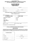Claim For Refund Form - Rhode Island Department Of Administration Printable pdf