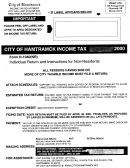 Form H-1040(nr) - City Of Hamtramck Income Tax Form (2000) - Income Tax Department - Michigan