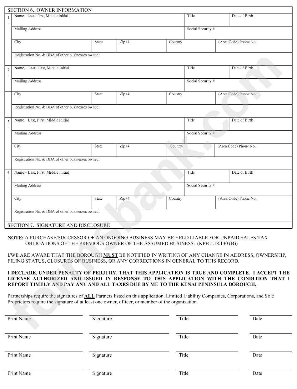 Application For Certificate Of Registration To Collect Sales Tax