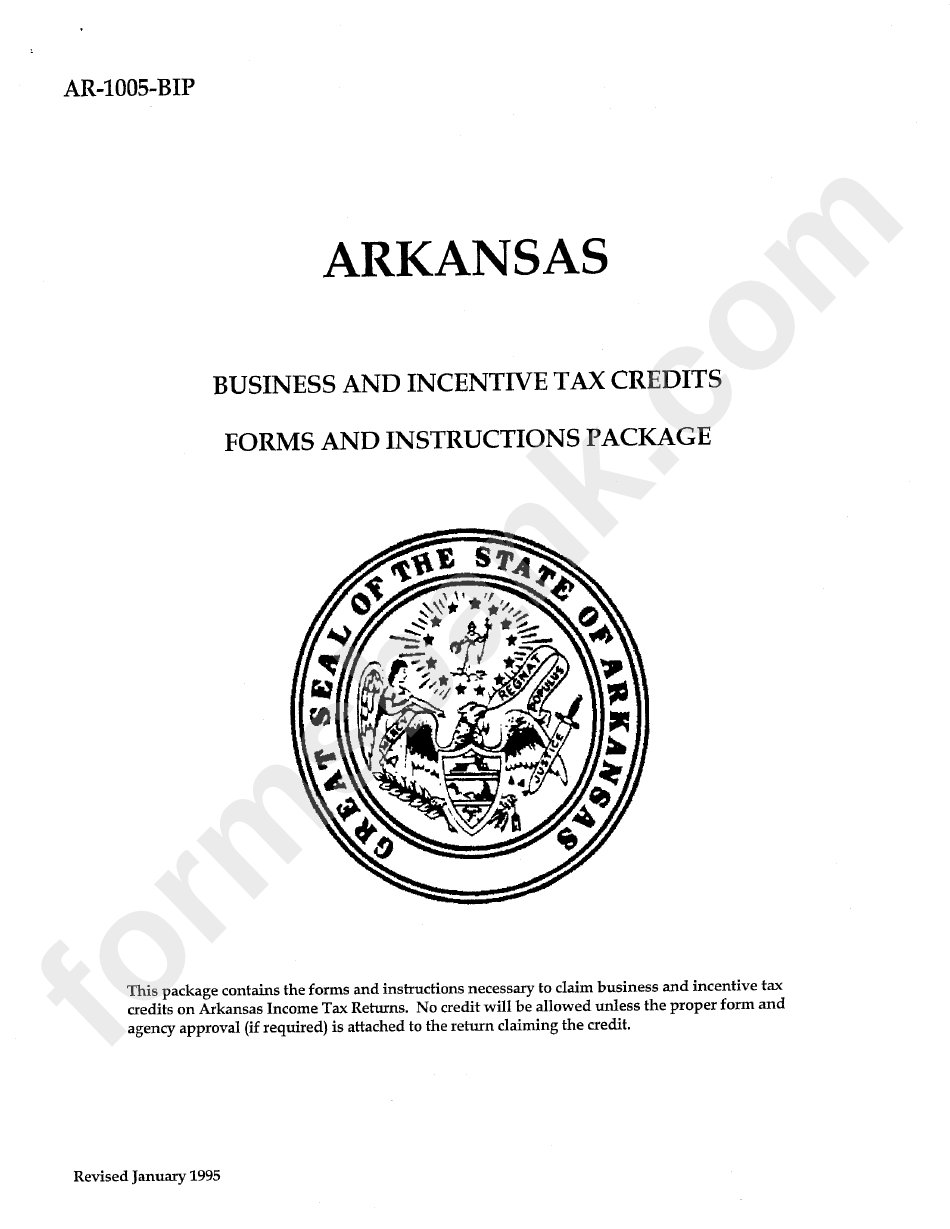 Form Ar-1005-Bip - Business And Incentive Tax Credits