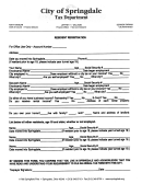 Resident Registration Form - City Of Springdale Tax Department