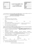 Business And Professional Questionnaire Template - Village Of Rio Grande Income Tax Department Printable pdf