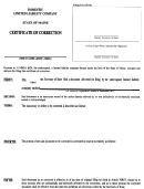 Form Mllc-17 - Certificate Of Correction Printable pdf