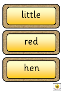 Word Card Game Template - Little Red Hen