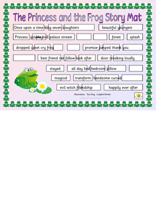 The Princess And The Frog Story Mat Template Printable pdf