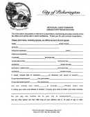Individual Questionnaire (mandatory Registration) Template - City Of Pickerington