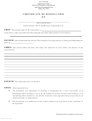 Form For A Certificate Of Dissolution