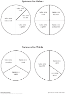 Math Expressions - Spinners For Halves And Thirds Worksheet