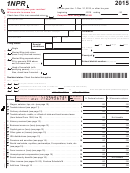 Form 1 Npr - Nonresident And Part-year Resident Wisconsin Income Tax - 2015