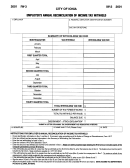 Form Iw-3 - Employer's Annual Reconciliation Of Income Tax Withheld - 2001