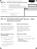 Form Nd-1v - Electronic Return Payment Voucher Form (2001) - North Dakota Office Of State Tax Commissioner