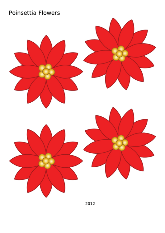 Coloring Template - Poinsettia Flowers Printable pdf