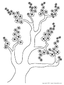 Chinese Blossoms Coloring Sheet