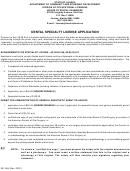 Form 08-1486 - Dental Specialty License Application - Alaska Department Of Community And Economic Development