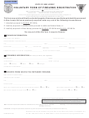 Voluntary Form Of Firearms Registration Form - New Jersey