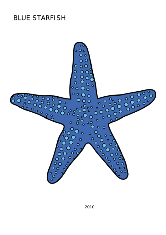 Coloring Template - Blue Starfish