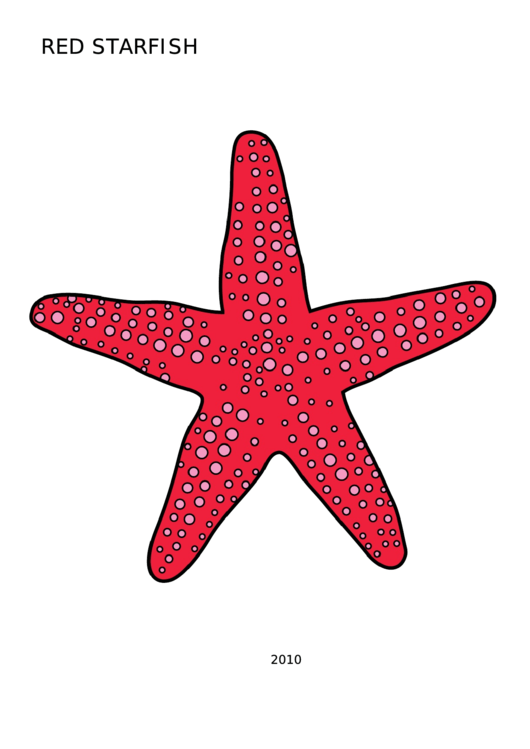 Coloring Template - Red Starfish Printable pdf