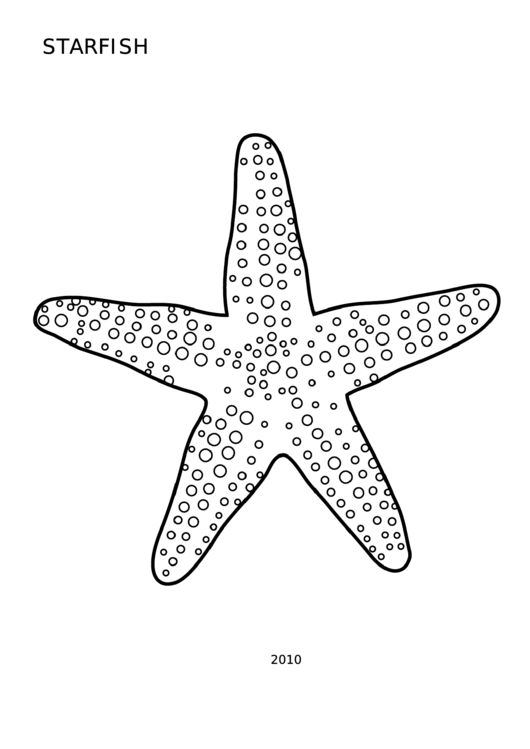 Coloring Template - Starfish Printable pdf