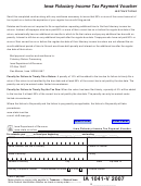 Form Ia 1041-v - Iowa Fiduciary Income Tax Payment Voucher - 2007