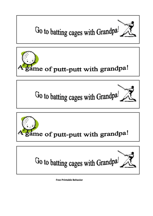 Behavior Template - Go To Batting With Grandpa Printable pdf