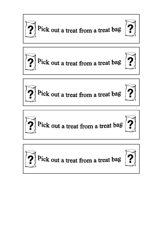 Behavior Template - Pick Out A Treat From A Treat Bag Printable pdf