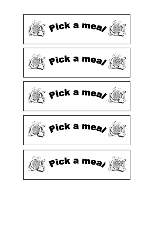 Behavior Template - Pick A Meal Printable pdf