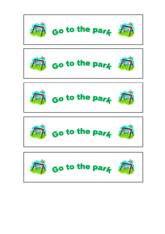 Behavior Template - Go To The Park Printable pdf