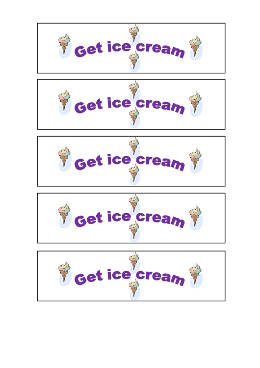 Behavior Template - Get Ice Cream Printable pdf