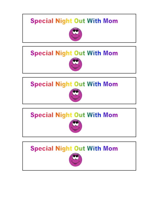 Behavior Template - Special Night Out With Mom Printable pdf