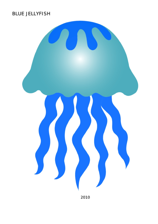 Blue Jellyfish Template Printable pdf